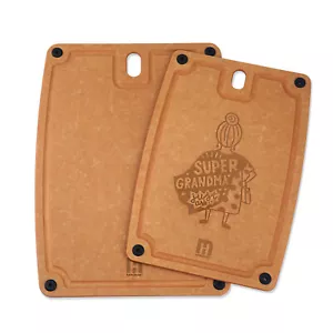 Tabla de cortar de fibra de madera de 2 piezas para cocina, tabla de cortar de 10,75" x 14,5" pulgadas - Imagen 1 de 14