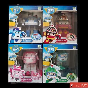 Robocar Poli Deluxe Poli Roy Amber Helly 6" Big size Transforming Robot 4pcs - Picture 1 of 12