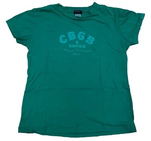 Camiseta para mujer CBGB & OMFUG Rock suave algodón verde talla pequeña - Imagen 1 de 3