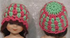 Cappello all'uncinetto fatto a mano e rosa caldo 14" BETSY McCALL #20 fatto a mano - Foto 1 di 2
