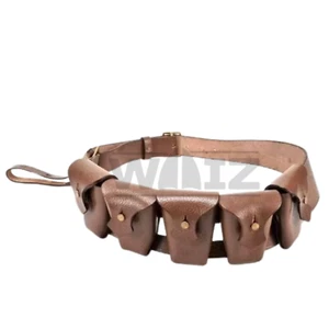Bandolera medieval de cuero genuino de cuero británico patrón de cinco bolsillos cospaly - Imagen 1 de 4