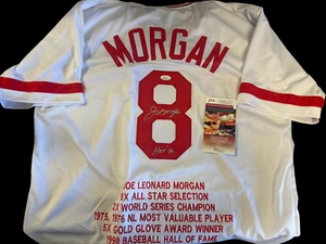 Joe Morgan Cincinnati Reds Autographed Signed Jersey HOF Inscribed JSA WItnessed - Picture 1 of 2