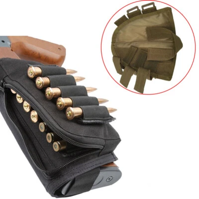 Rifle Stock Pack Bag Buttstock Cheek Pad Rest Shell Mag Ammo Pouch Pocket Holder - Image 1 of 4