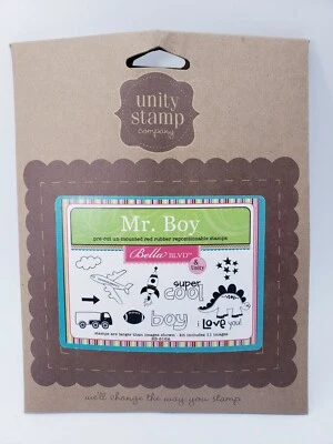 Unity Stamp Co. Mr. Boy Stamp Set Football Truck Airplane Dinosaur Star Cloud - Image 1 of 4