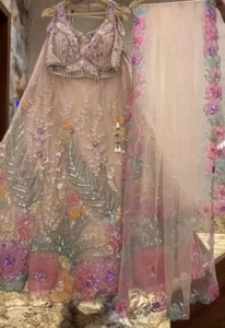 Designer indiano e pakistano Lehenga Choli con Dupatta per abbigliamento festa matrimonio - Foto 1 di 5