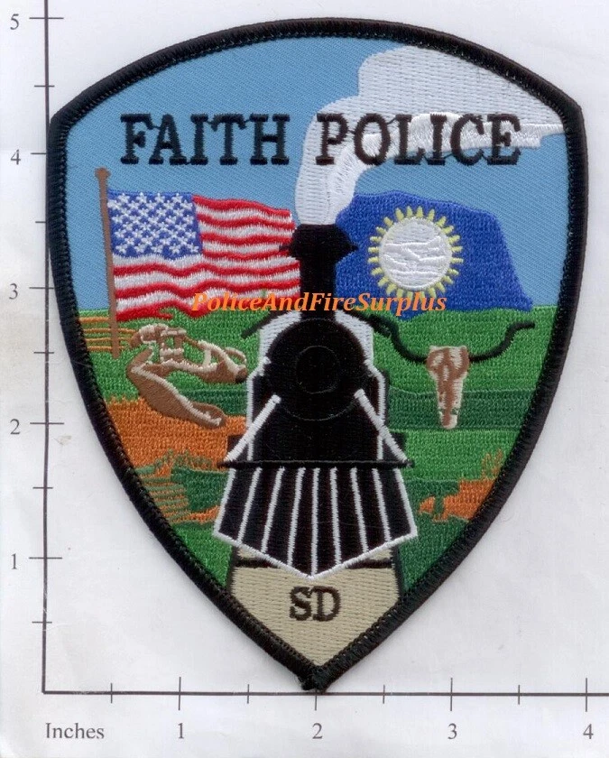 Trem bandeira remendo Dakota do Sul - Faith SD Police Dept - Imagem 1 de 1