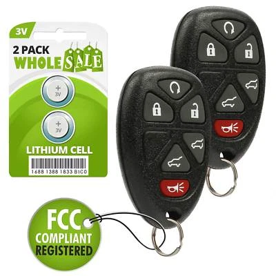2 Replacement For 07 08 09 10 11 12 13 14 Chevrolet Suburban Car Key Fob Foto 1 de 4