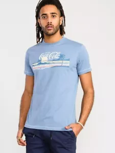 D555 Mens Official Coca-Cola Printed T-Shirt Blue S-XXL (601333R) - Picture 1 of 3