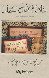 Lizzie Kate My Sister Mother My Friend Cross Stitch Charts + Buttons - Picture 1 of 3
