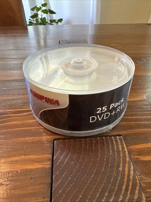NEW Compusa 25 Pack DVD+RW 2.4x 4.7gb 120 Min Video Rewriteable discs - SEALED - Image 1 of 4