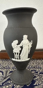 "Jarrón de sacrificio de 7,5"" H de jaspe negro madera de cuña" - Imagen 1 de 9