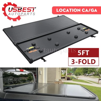 5FT Hard Truck Tonneau Cover  For 2019-2024 Ford Ranger Truck Bed Tri-Fold Foto 1 de 4