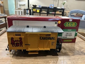 LGB Spur G gelber Kardinal Bierkastenwagen #4034 mit Schiebetüren in OVP - Bild 1 von 10