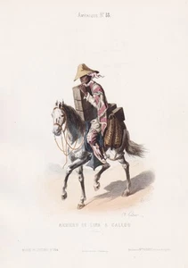 Traje De Arriero Peruano Lima Perú Litografía 1800 - Imagen 1 de 1