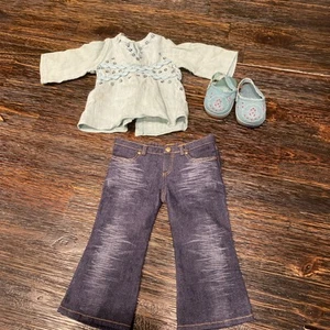 American Girl Sparkle Tunic and Jeans Outfit Just Like You Shoes Clogs 2006 Read - Picture 1 of 10