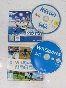 Wii Sports And Wii Sports Resort Nintendo Wii Game Bundle - Cardboard Sleeves - Picture 1 of 1