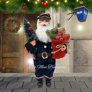 Windy Hill Polizist stehender Weihnachtsmann Figur Weihnachtsdeko 16 Zoll Neu - Bild 1 von 9