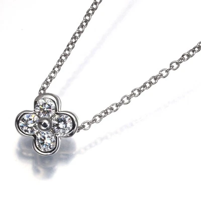 Auth Tiffany&Co. Necklace Diamond Bezel Flower 950 Platinum - Image 1 of 4