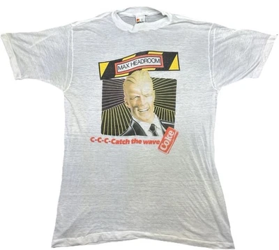 Camisa Vintage Papel Delgada Max Headroom Desgastada Usada Burnout Coke Años 80 **LEER Foto 1 de 4