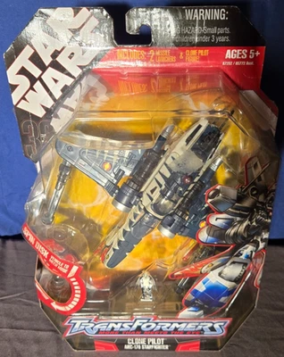 2007 Star Wars TRANSFORMERS Clone Pilot ARC-170 Star fighter Sealed  - Image 1 of 4