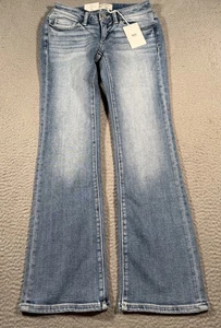 Pantalones de mezclilla BKE Stella para mujer 24S 24x30 lavado medio corte boot calce ajustado tiro bajo elástico - Imagen 1 de 12