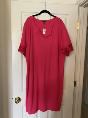 NWT Talbots Raspberry Pink Cotton Dress Sz 3x 22w-24w - Image 1 of 4