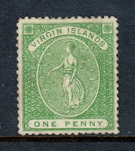 Jungferninseln — Scott 4 — 1868 1d YEL. GREEN VIRGIN — MNG — SCV 80 $ - Bild 1 von 2
