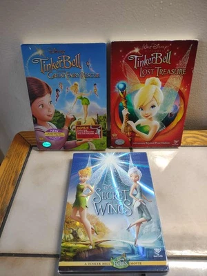 Disney Tinkerbell Lost Treasure/Great Fairy Rescue/Secret of the Wings DVD Lot - Image 1 of 2