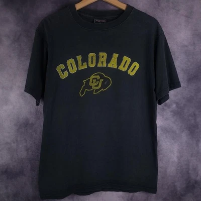 Vintage 90s Jansport Colorado Buffalos football faded distressed black shirt - Image 1 of 4