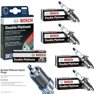 BOSCH Double Platinum Spark Plugs 4PCS 8150 For Audi A4 Volkswagen Jetta L4 1.8L - Foto 1 di 3