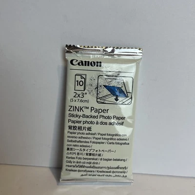 Canon 2 x 3 Zink Zero чернила липкая подкладка фотобумага листы (10 листов) новый - Изображение 1 из 3