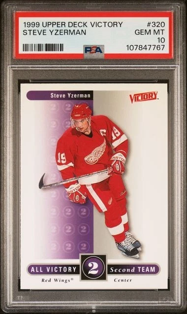 1999 UD Victory STEVE YZERMAN #320 PSA 10 GEM MINT - Detroit Red Wings Pop=2 - Image 1 of 2