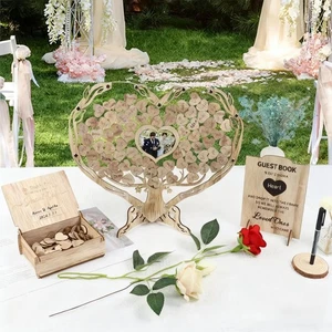 Heart Frame Drop Box Indoor Ceremony Souvenir Wedding Guest Book - Picture 1 of 6