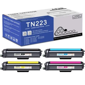 Pack 4 Cartouches de Toner TN223 BK/C/M/Y Haut Rendement Compatible TN223 Remplacement... - Photo 1/6