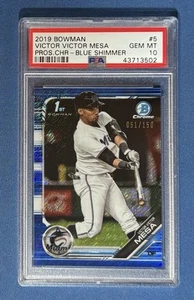 Bowman Chrome Victor Mesa Blue Shimmer Refractor 2019/150 PSA 10 #5 - Imagen 1 de 2