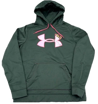 Under Armor Sudadera con Capucha Mujer Mediana Verde Rosa Camuflaje Logo Semi Ajustado Suéter Oliva B Foto 1 de 4