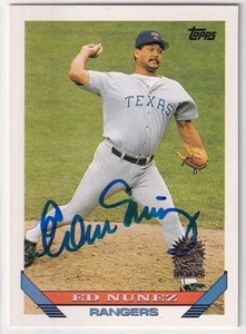 Ed Nunez 1993 Topps Marlins (TOUGH) SIGNED CARD AUTOGRAPHED - Picture 1 of 1