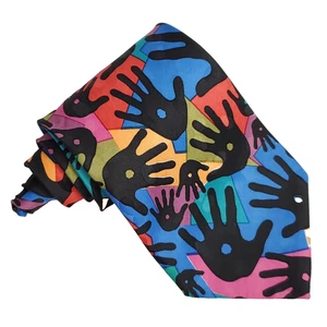 Corbata Arco Iris Manos Geométricas Orgullo Inclusión Diversidad De Colección Años 80 90 - Imagen 1 de 4