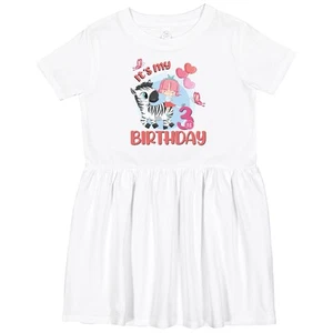 Inktastic Zebra Girl 3rd Birthday Toddler Dress Wild Three Girls Third Young - Picture 1 of 5