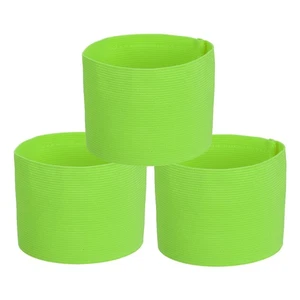 Brazalete elástico de capitán de fútbol verde fluorescente 3 piezas - Imagen 1 de 7