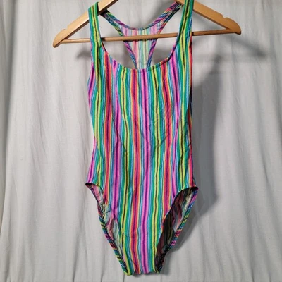 Rayos de sol vintage años 80 neón corte alto de una pieza buen brillo elástico fiesta ¡LEER!   Foto 1 de 4