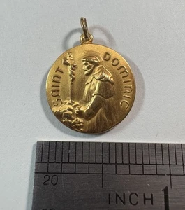 Vintage Saint Dominic Medal Pendant 12KT Gold Filled Creed Religious Jewelry - Picture 1 of 4