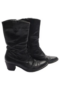 LAVORAZIONE ARTIGIANA Stiefelette Damen Gr. 38 Schwarz Leder Reißverschluss - Bild 1 von 3