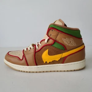 Nike Air Jordan 1 Mid Cheeseburger Flax Sesame IB7403-224 Men's Size 8.5 - Picture 1 of 5