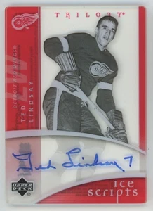 2007-08 UPPER DECK TRILOGY Ted Lindsay ICE SCRIPTS AUTO AUTOGRAPH - Picture 1 of 2