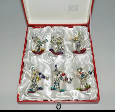 Cofanetto con 6 miniature di clown in argento Morpier - Immagine 1 di 4