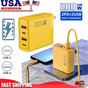 Cargador de carga rápida 200W USB tipo C cargador para iPhone Samsung Google Motorola - Imagen 1 de 21