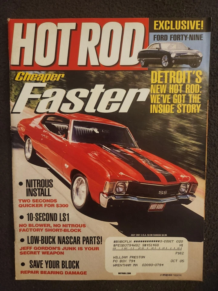 Hot Rod Magazine July 2001-Excellent Condition-Very Nice! - Image 1 of 1