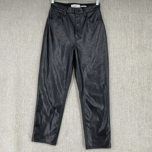 Abercrombie Fitch Vegan Leather Pants Womens 26/2 Ankle Straight Ultra High Rise - Picture 1 of 12