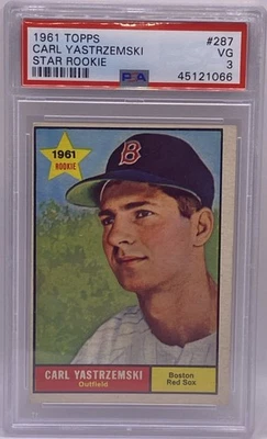 1961 TOPPS CARL YASTRZEMSKI BOSTON RED SOX HOF 2ND YEAR PSA 3 VG - Image 1 of 2